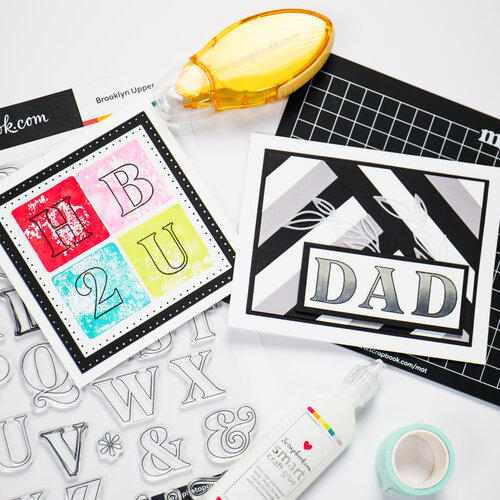 Scrapbook.com - Clear Photopolymer Stamp Set - Brooklyn Alpha Stamps - Upper and Lower