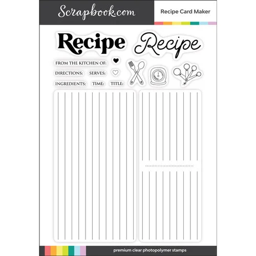 Scrapbook.com - Clear Photopolymer Stamp Set - Recipe Card Maker 1 Scrapbook.com - Clear Photopolymer Stamp Set - Recipe Card Maker