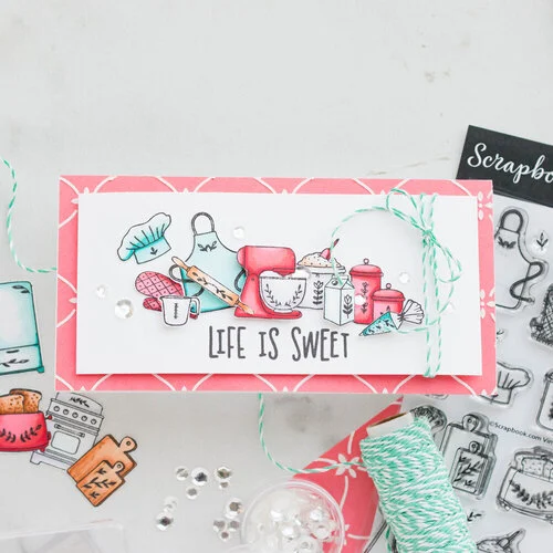 Scrapbook.com - Clear Photopolymer Stamp Set - Vintage Cookbook