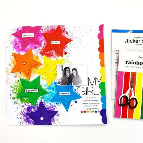 Scrapbook.com - Sticker Book - Rainbow with Holographic Silver Foil Accents 5 Scrapbook.com - Sticker Book - Rainbow with Holographic Silver Foil Accents