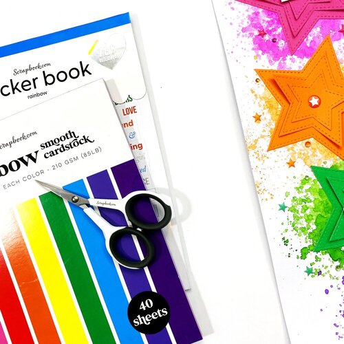 Scrapbook.com - Sticker Book - Rainbow with Holographic Silver Foil Accents 6 Scrapbook.com - Sticker Book - Rainbow with Holographic Silver Foil Accents