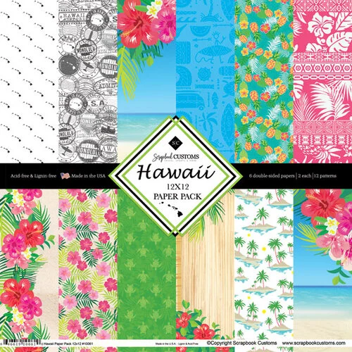 Scrapbook Customs - 12 x 12 Paper Pack - Hawaii 1 Scrapbook Customs - 12 x 12 Paper Pack - Hawaii