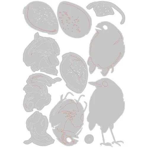 Sizzix - Tim Holtz - Thinlits Dies - Bird and Egg Colorize 2 Sizzix - Tim Holtz - Thinlits Dies - Bird and Egg Colorize