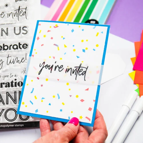 Scrapbook.com - Clear Photopolymer Stamp Set - Invitation