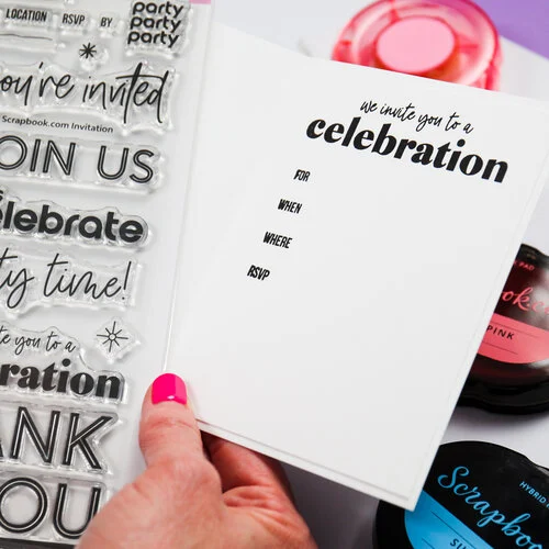 Scrapbook.com - Clear Photopolymer Stamp Set - Invitation
