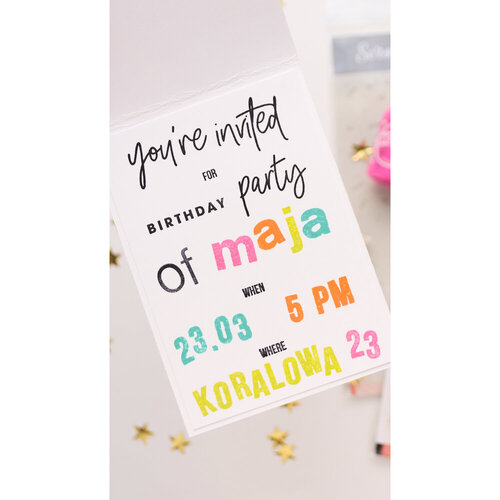 Scrapbook.com - Clear Photopolymer Stamp Set - Invitation