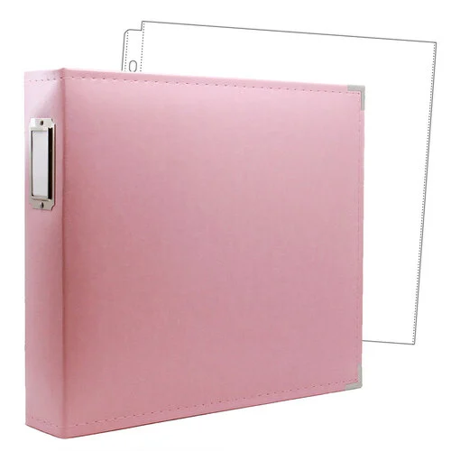 Scrapbook.com - 12 x 12 Three Ring Album - Pink with 10 Page Protectors