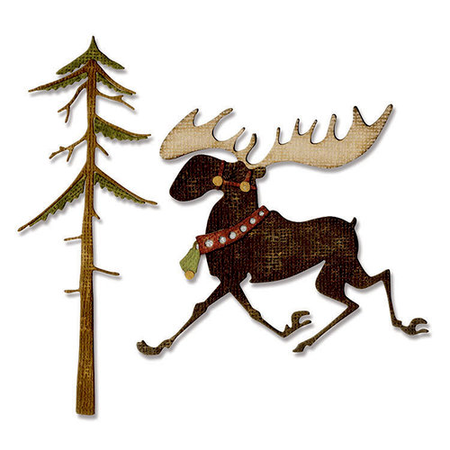 Sizzix - Tim Holtz - Alterations Collection - Thinlits Dies - Vault Merry Moose 1 Sizzix - Tim Holtz - Alterations Collection - Thinlits Dies - Vault Merry Moose