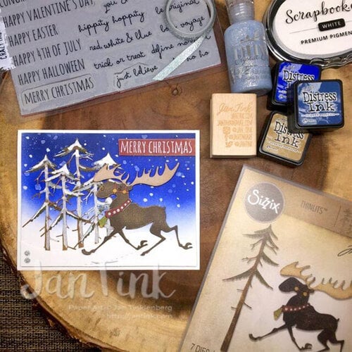 Sizzix - Tim Holtz - Alterations Collection - Thinlits Dies - Vault Merry Moose 6 Sizzix - Tim Holtz - Alterations Collection - Thinlits Dies - Vault Merry Moose