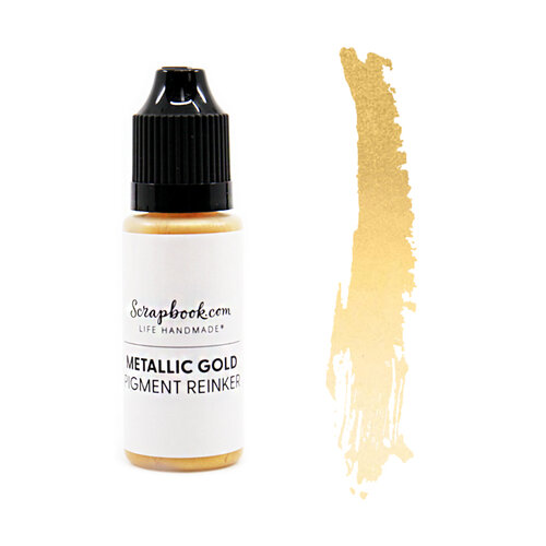 Scrapbook.com - Premium Pigment Reinker - Metallic Gold 1 Scrapbook.com - Premium Pigment Reinker - Metallic Gold