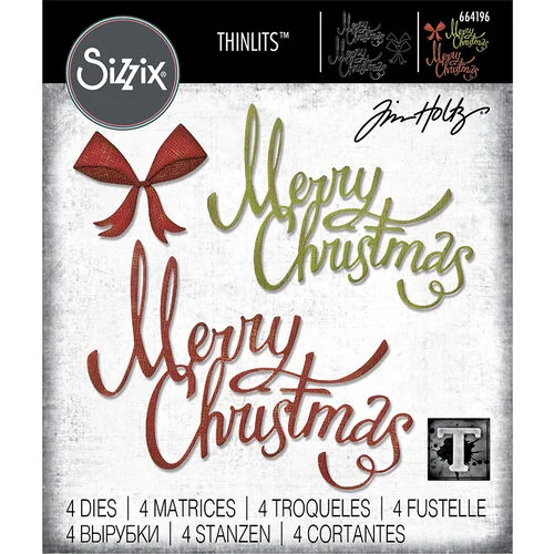 Sizzix - Tim Holtz - Thinlits Dies - Vault Christmas Ribbon