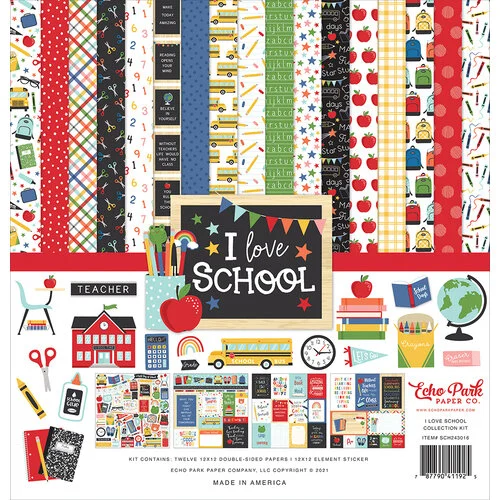 Echo Park - I Love School Collection - 12 x 12 Collection Kit 1 Echo Park - I Love School Collection - 12 x 12 Collection Kit