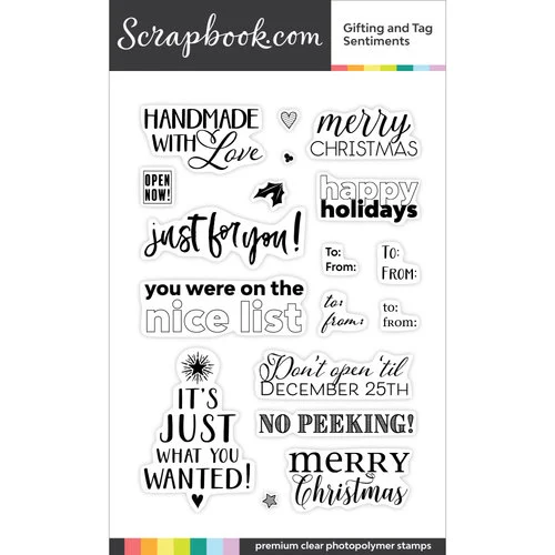 Scrapbook.com - Clear Photopolymer Stamp Set - Gifting and Tag Sentiments 1 Scrapbook.com - Clear Photopolymer Stamp Set - Gifting and Tag Sentiments