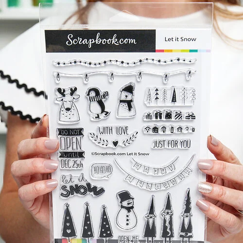 Scrapbook.com - Clear Photopolymer Stamp Set - Let it Snow