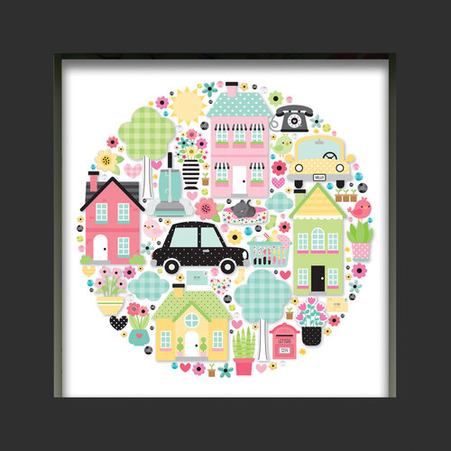 Doodlebug Design - My Happy Place Collection - Shadow Box Insert Kit