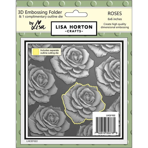 Lisa Horton Crafts - 3D Embossing Folder with Coordinating Dies - Roses 1 Lisa Horton Crafts - 3D Embossing Folder with Coordinating Dies - Roses