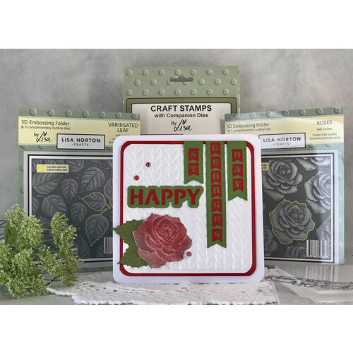 Lisa Horton Crafts - 3D Embossing Folder with Coordinating Dies - Roses 2 Lisa Horton Crafts - 3D Embossing Folder with Coordinating Dies - Roses