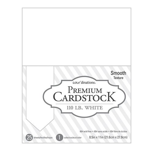 Core'dinations - 8.5 x 11 Cardstock - White - 110lb - 25 Sheets
