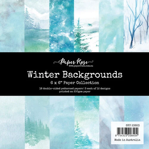 Paper Rose - 6 x 6 Collection Pack - Winter Backgrounds