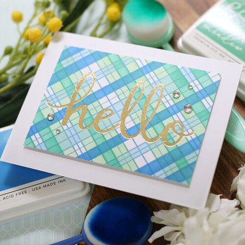 Pinkfresh Studio - Hot Foil Plate - Sentiment Suite - Hello 4 Pinkfresh Studio - Hot Foil Plate - Sentiment Suite - Hello
