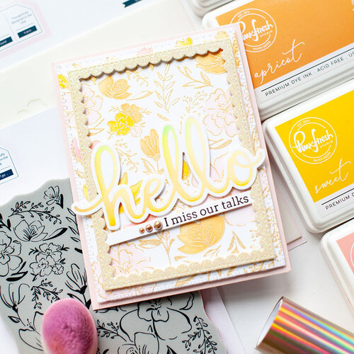 Pinkfresh Studio - Hot Foil Plate - Sentiment Suite - Hello 5 Pinkfresh Studio - Hot Foil Plate - Sentiment Suite - Hello