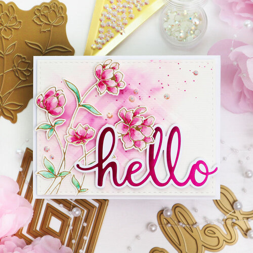 Pinkfresh Studio - Hot Foil Plate - Sentiment Suite - Hello 7 Pinkfresh Studio - Hot Foil Plate - Sentiment Suite - Hello