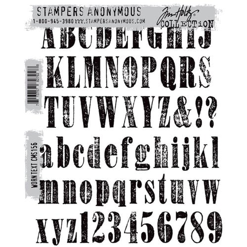 Stampers Anonymous - Tim Holtz - Cling Mounted Rubber Stamp Set - Worn Text 1 Stampers Anonymous - Tim Holtz - Cling Mounted Rubber Stamp Set - Worn Text