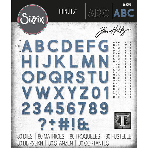 Sizzix - Tim Holtz - Thinlits Dies - Alphanumeric Bold 1 Sizzix - Tim Holtz - Thinlits Dies - Alphanumeric Bold