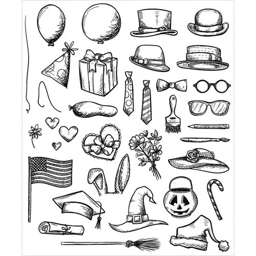Stampers Anonymous - Tim Holtz - Cling Mounted Rubber Stamp Set - Crazy Things 1 Stampers Anonymous - Tim Holtz - Cling Mounted Rubber Stamp Set - Crazy Things