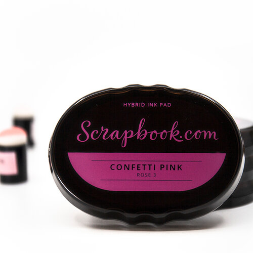 Scrapbook.com - Premium Hybrid Ink Pad and Reinker - Confetti Pink 5 Scrapbook.com - Premium Hybrid Ink Pad and Reinker - Confetti Pink