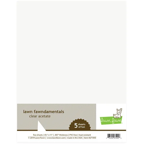 Lawn Fawn - 8.5 x 11 - Specialty Clear Acetate - 5 Pack 1 Lawn Fawn - 8.5 x 11 - Specialty Clear Acetate - 5 Pack
