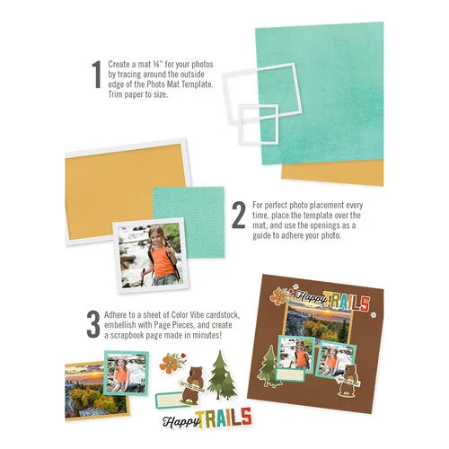 Simple Stories - Simple Pages Collection - Photo Mat Templates - 5 Pack
