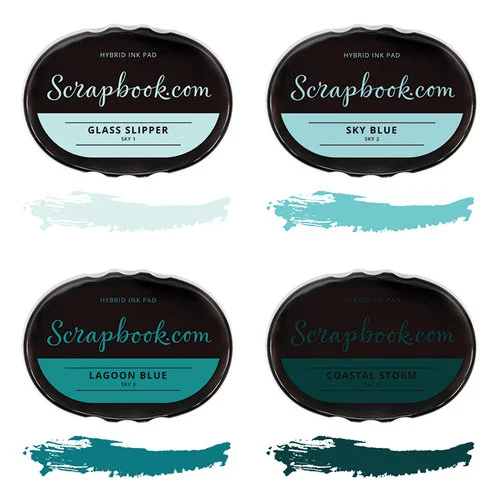 Scrapbook.com - Premium Hybrid Ink Pad Kit - Sky Group 1 Scrapbook.com - Premium Hybrid Ink Pad Kit - Sky Group