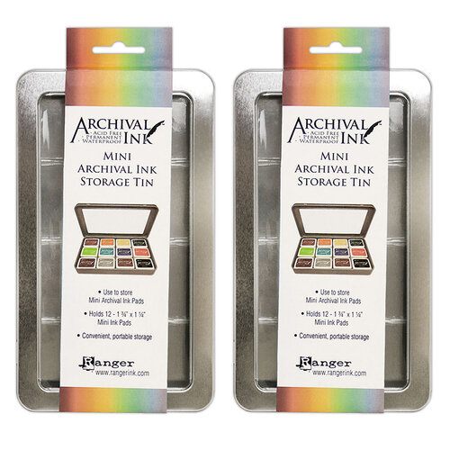 Ranger Ink - Mini Archival Ink Storage Tin - 2 Pack 1 Ranger Ink - Mini Archival Ink Storage Tin - 2 Pack
