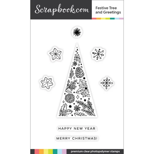 Scrapbook.com - Clear Photopolymer Stamp Set - Festive Tree and Greetings 1 Scrapbook.com - Clear Photopolymer Stamp Set - Festive Tree and Greetings