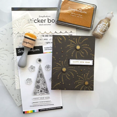 Scrapbook.com - Clear Photopolymer Stamp Set - Festive Tree and Greetings 3 Scrapbook.com - Clear Photopolymer Stamp Set - Festive Tree and Greetings