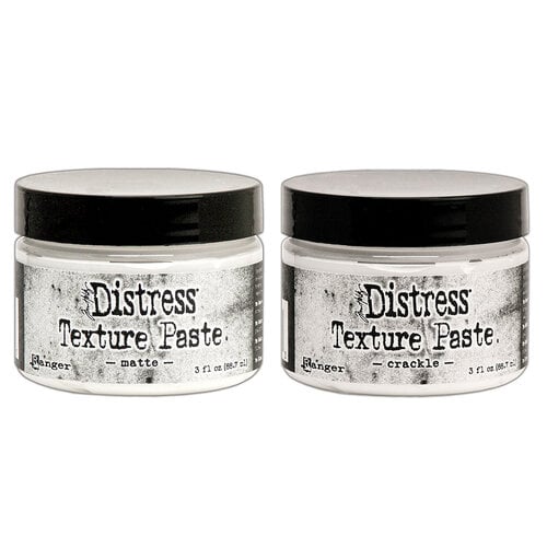 Ranger Ink - Tim Holtz - Distress Texture Paste - 3 Ounces - Matte and Crackle Bundle 1 Ranger Ink - Tim Holtz - Distress Texture Paste - 3 Ounces - Matte and Crackle Bundle