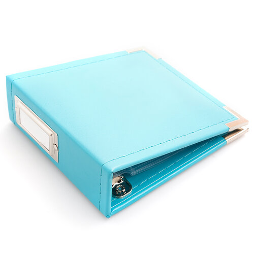 We R Makers - Classic Leather - 4 x 4 - D-Ring Album - Aqua