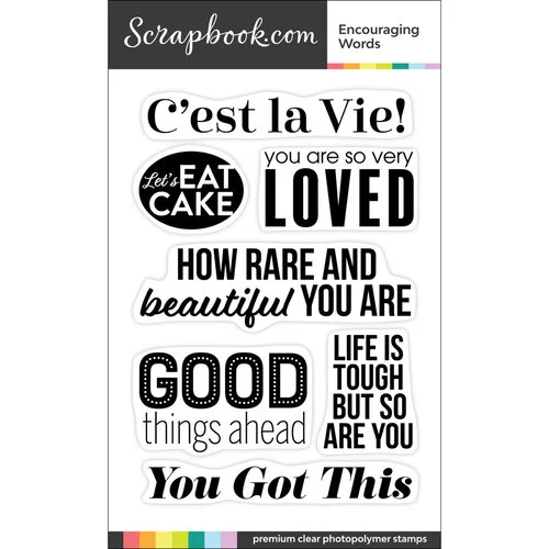 Scrapbook.com - Clear Photopolymer Stamp Set - Encouraging Words 1 Scrapbook.com - Clear Photopolymer Stamp Set - Encouraging Words