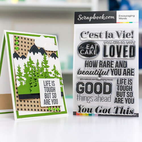 Scrapbook.com - Clear Photopolymer Stamp Set - Encouraging Words 3 Scrapbook.com - Clear Photopolymer Stamp Set - Encouraging Words
