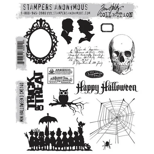 Stampers Anonymous - Tim Holtz - Cling Mounted Rubber Stamp Set - Mini Halloween 3 1 Stampers Anonymous - Tim Holtz - Cling Mounted Rubber Stamp Set - Mini Halloween 3