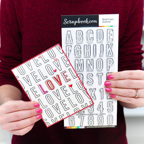 Scrapbook.com - Clear Photopolymer Stamp Set - Bold Caps - Outline