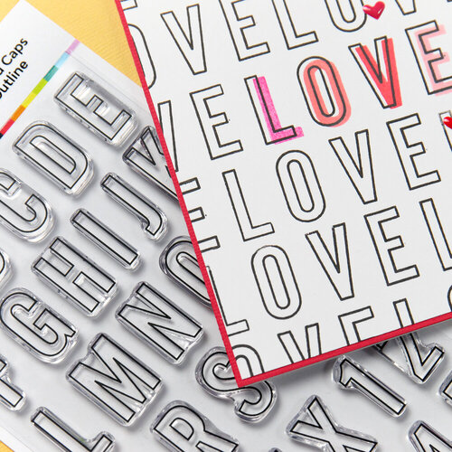 Scrapbook.com - Clear Photopolymer Stamp Set - Bold Caps - Outline