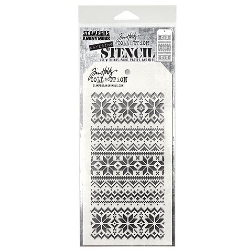 Stampers Anonymous - Tim Holtz - Layering Stencil - Holiday Knit 1 Stampers Anonymous - Tim Holtz - Layering Stencil - Holiday Knit