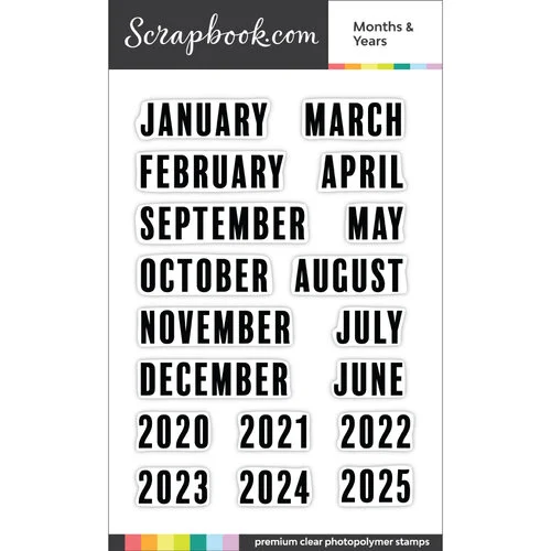 Scrapbook.com - Clear Photopolymer Stamp Set - Months and Years 1 Scrapbook.com - Clear Photopolymer Stamp Set - Months and Years