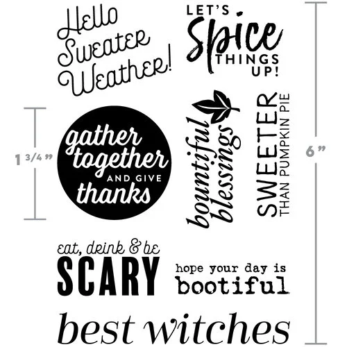 Scrapbook.com - Clear Photopolymer Stamp Set - Fall Sampler