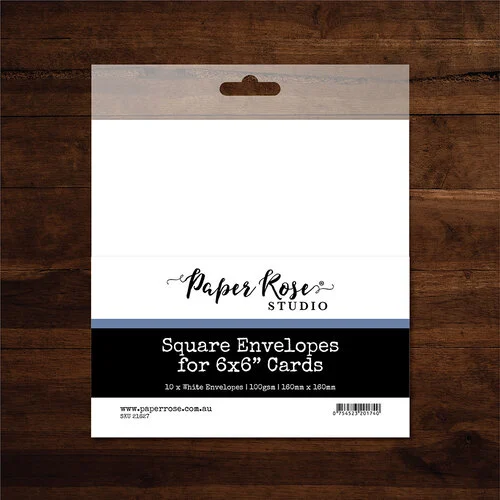 Paper Rose - White Square Envelopes - 6 x 6 Inches - 10 Pack