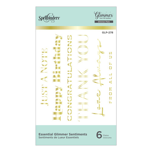 Spellbinders - Glimmer Hot Foil Plates - Slimline - Essential Glimmer Sentiments 3 Spellbinders - Glimmer Hot Foil Plates - Slimline - Essential Glimmer Sentiments