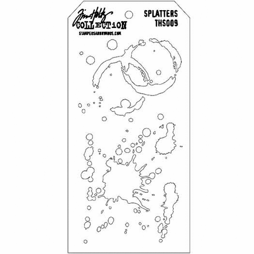 Stampers Anonymous - Tim Holtz - Layering Stencil - Splatters 1 Stampers Anonymous - Tim Holtz - Layering Stencil - Splatters