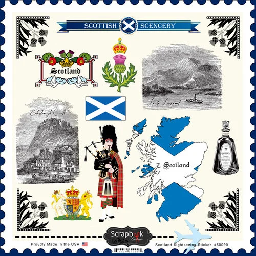 Scrapbook Customs - 12 x 12 Cardstock Stickers - Scotland Sightseeing 1 Scrapbook Customs - 12 x 12 Cardstock Stickers - Scotland Sightseeing